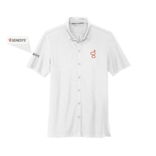 Men's Stretch Pique Full-Button Polo
