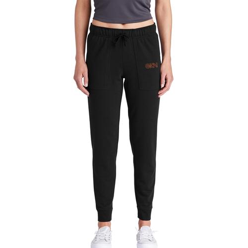 GKN Ladies Black PosiCharge Tri-Blend Wicking Fleece Jogger